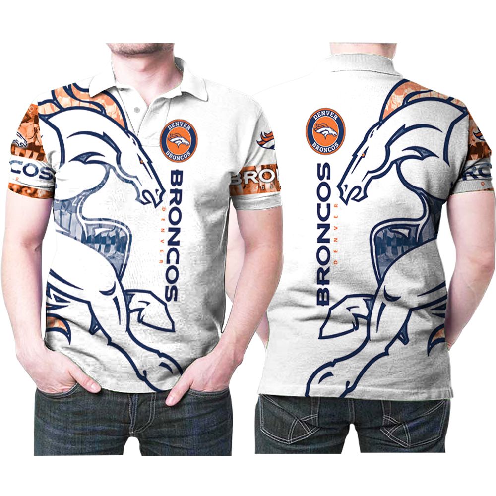 Denver Broncos Logo Muscular Horse 3d Printed Gift For Denver Broncos Fan Polo Shirt All Over Print Shirt 3d T-shirt