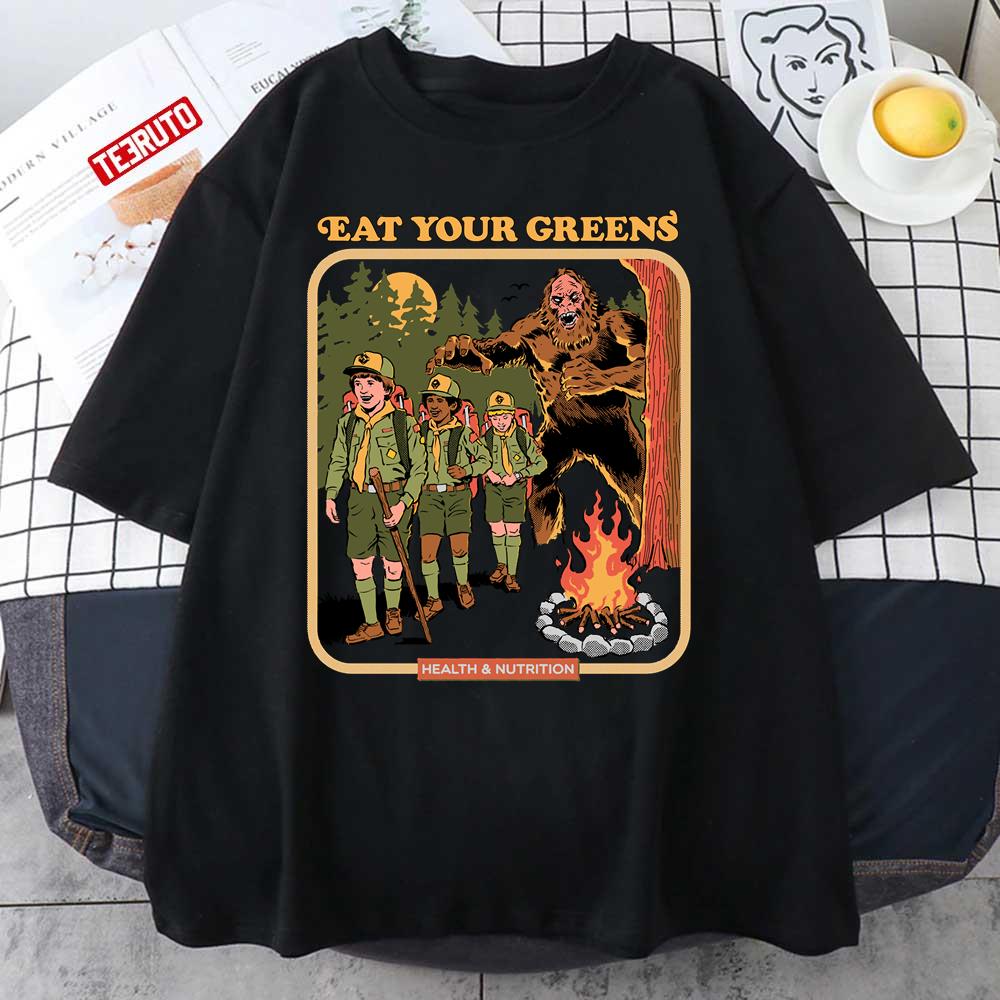 Eat Your Greens Scout Boys Bigfoot Funny Vintage Kids Art Unisex T-Shirt