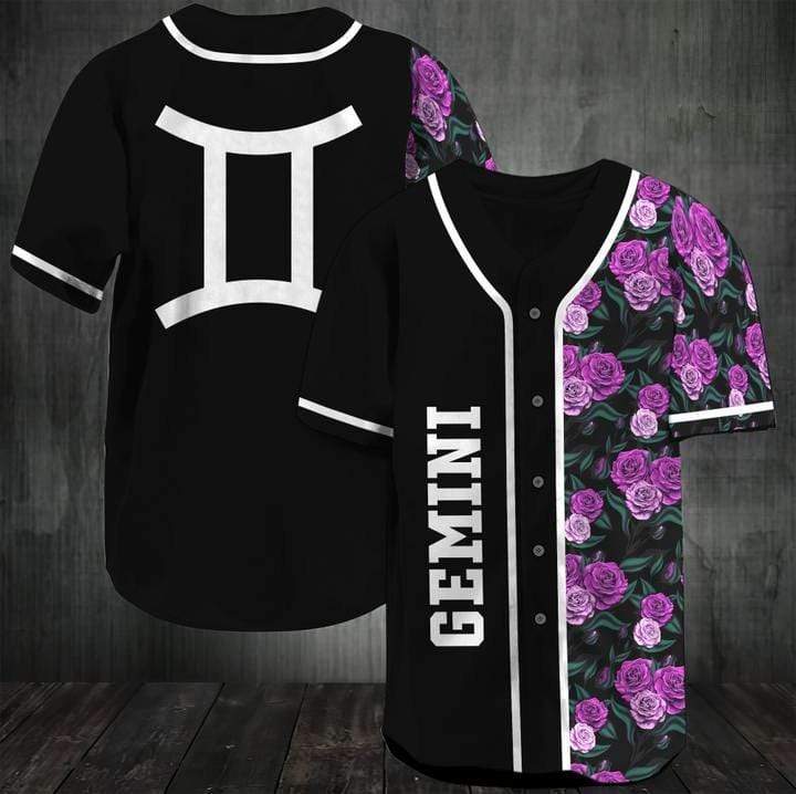 Gemini Zodiac With Tropical Flowery 3d Personalized 3d Baseball Jersey h