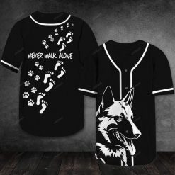 German Shepherd Never Walk Alone Personalized 3d Baseball Jersey kv