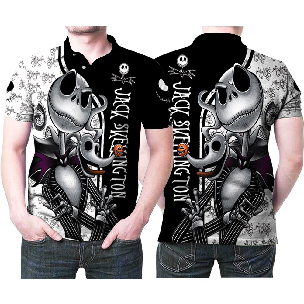 Jack Skellington And Zero Nightmare Before Christmas Halloween 3d Printed Gift For Jack Skellington Fan Polo Shirt All Over Print Shirt 3d T-shirt