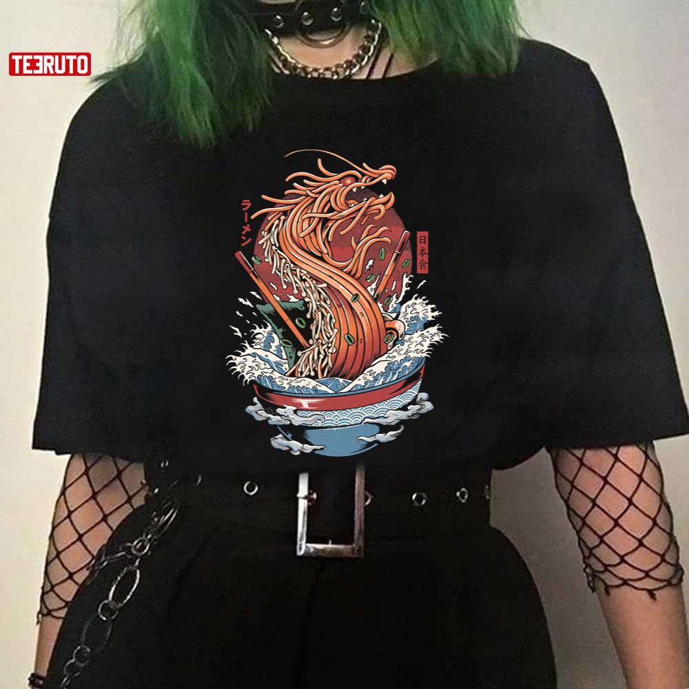 Japanese Aesthetic Ramen Dragon Unisex T-Shirt