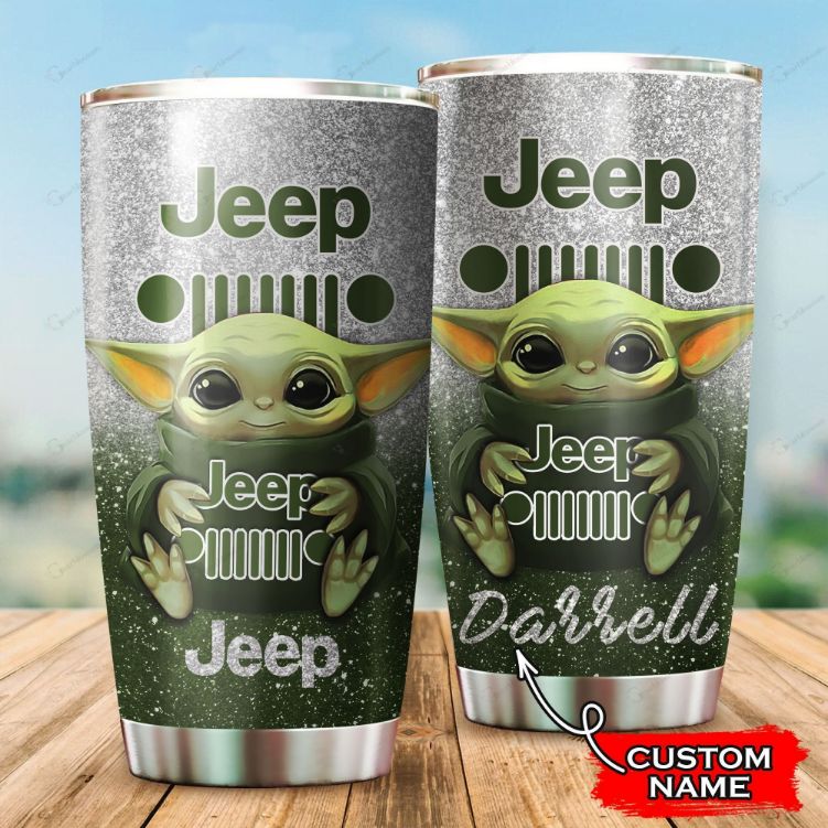 Jeep Baby Yoda Custom Name 999 Gift For Lover Day Travel Tumbler