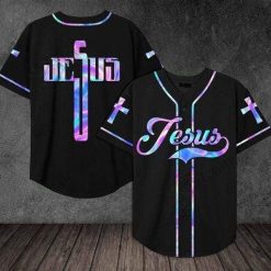 Jesus Hologram Cross Personalized 3d Baseball Jersey kv