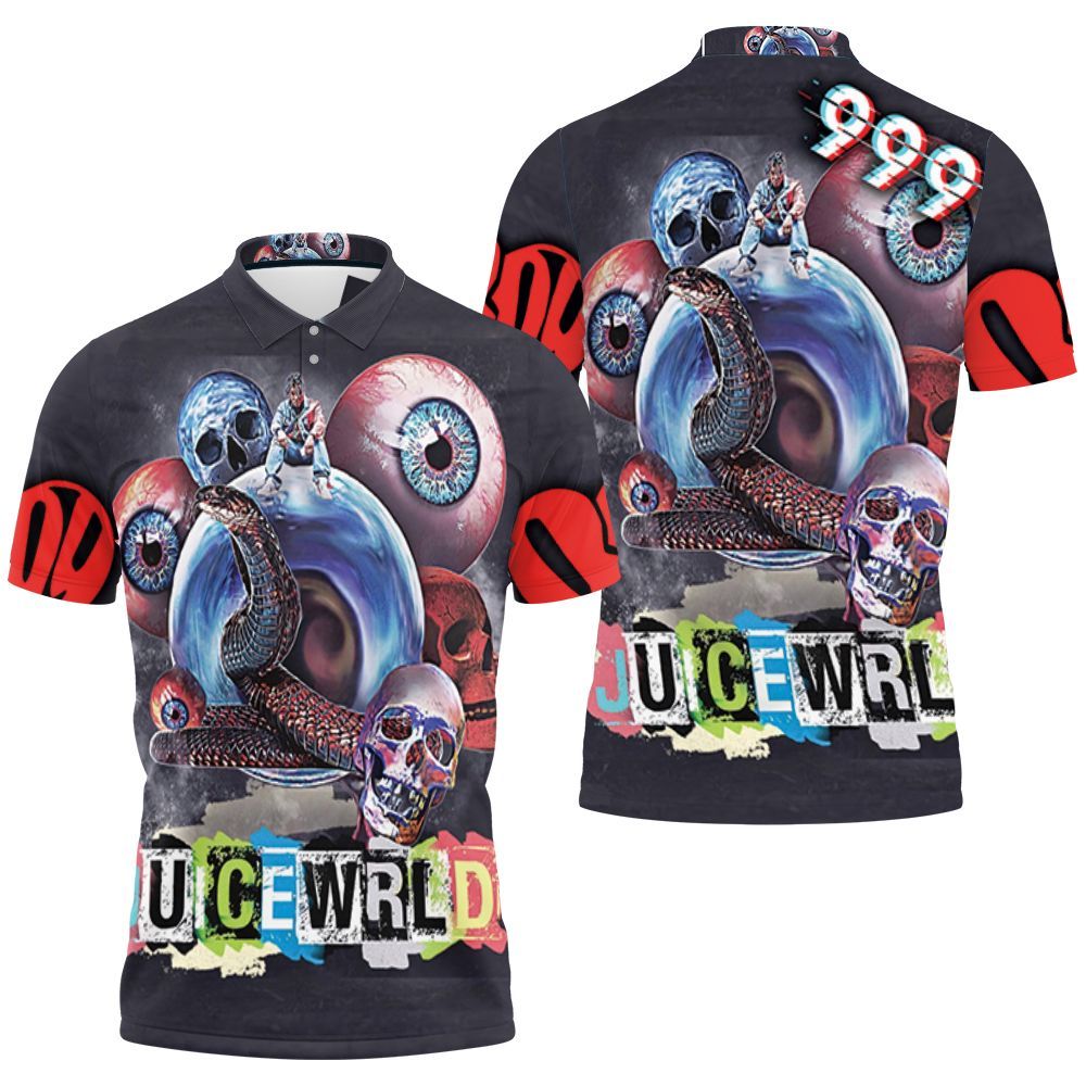 Juice Wrld 999 Creepy Snake Eye Rap Style Pop Polo Shirt All Over Print Shirt 3d T-shirt