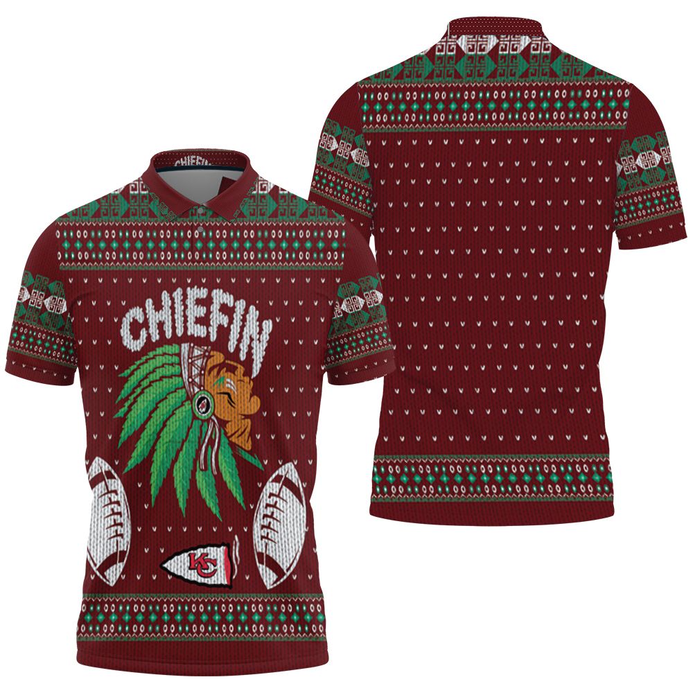 Kansas City Chiefs Chiefin Ugly Christmas 3d Jersey Polo Shirt All Over Print Shirt 3d T-shirt