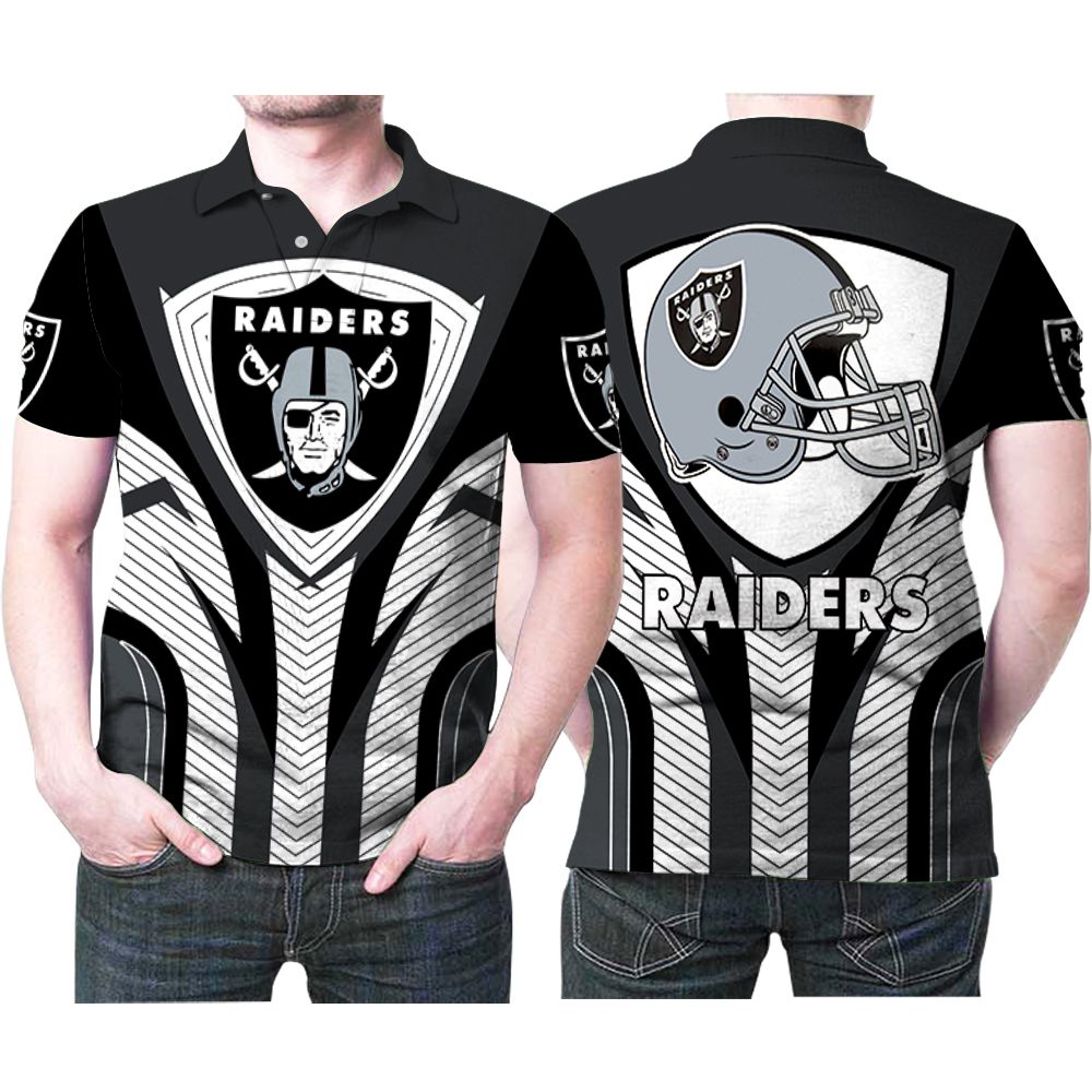 Las Vegas Raiders Logo Helmet Pattern 3d Designed For Las Vegas Raiders Fan Polo Shirt All Over Print Shirt 3d T-shirt