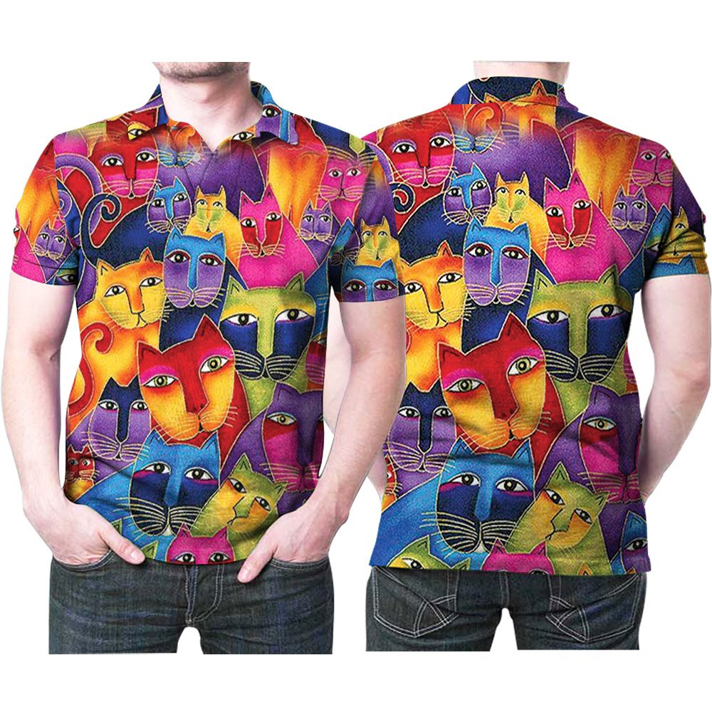 Laurel Burch Cat Painting Cute 3d Printed Gift For Cat Lovers Polo Shirt All Over Print Shirt 3d T-shirt
