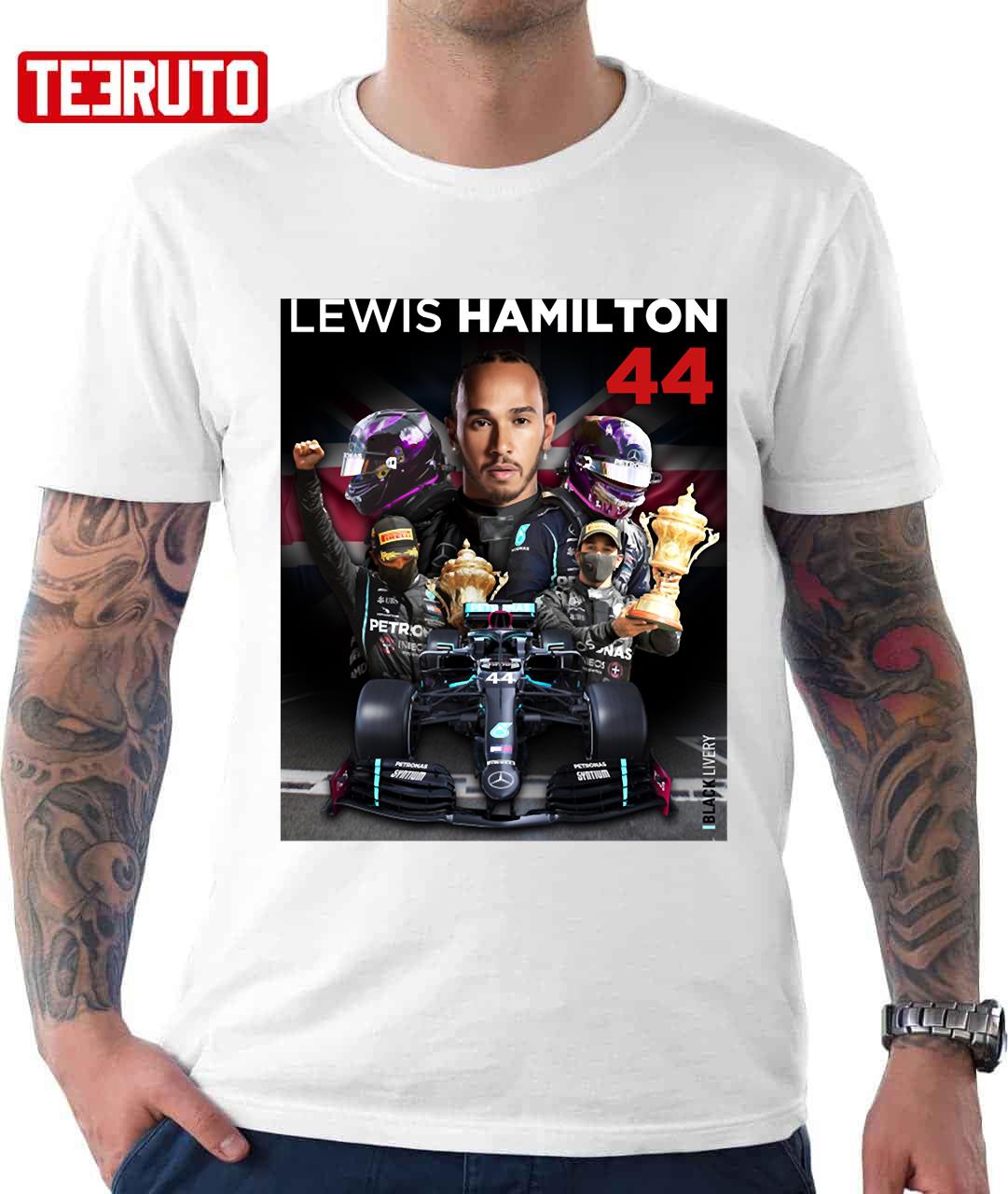 Lewis Hamilton 44 Collage Art Unisex T-Shirt - Teeruto