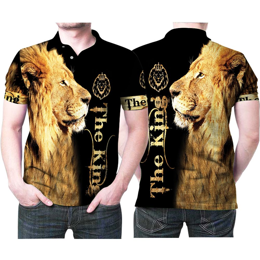 Lion Crown The King Of The Jungle 3d Allover Designed For Lion Lovers Strong Man Gifts Polo Shirt All Over Print Shirt 3d T-shirt