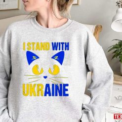 Me And My Cat We Stand With Ukraine Ukrainian Cat Lover Unisex Sweatshirt