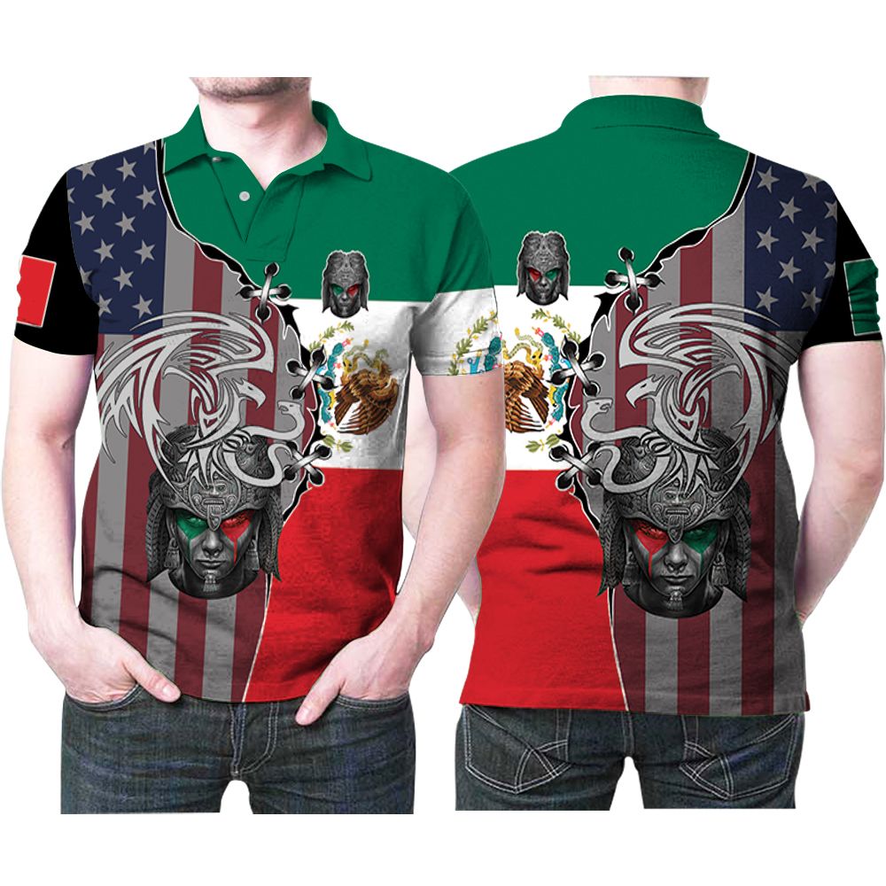 Mexico Aztec Empire Coat Of Arms Gift For Someone From Mexico Aztec Empire 1 Polo Shirt All Over Print Shirt 3d T-shirt