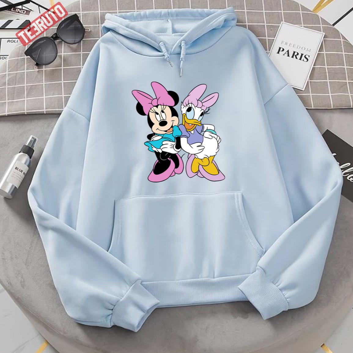 Minnie Mouse And Daisy Duck Disney Characters Unisex Hoodie