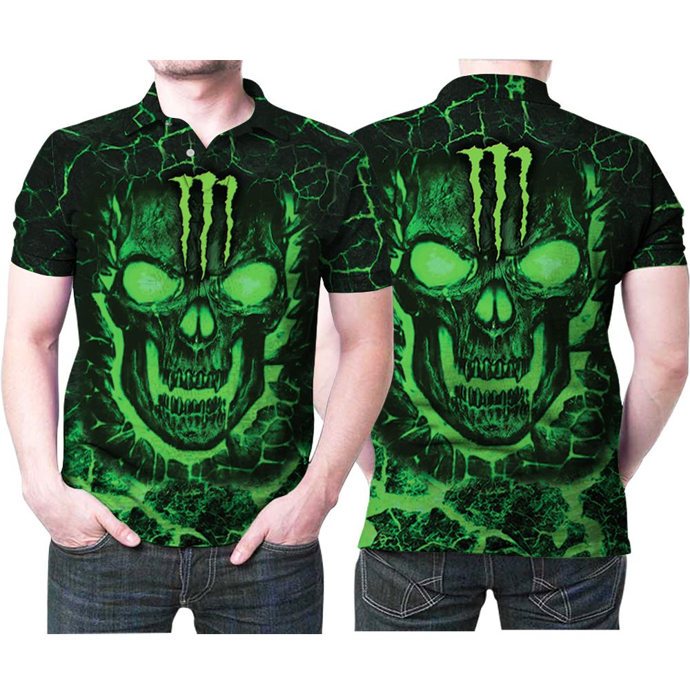 Monster Energy Lava Skulls Tiger 3d Printed Gift For Monster Energy Fan Polo Shirt All Over Print Shirt 3d T-shirt