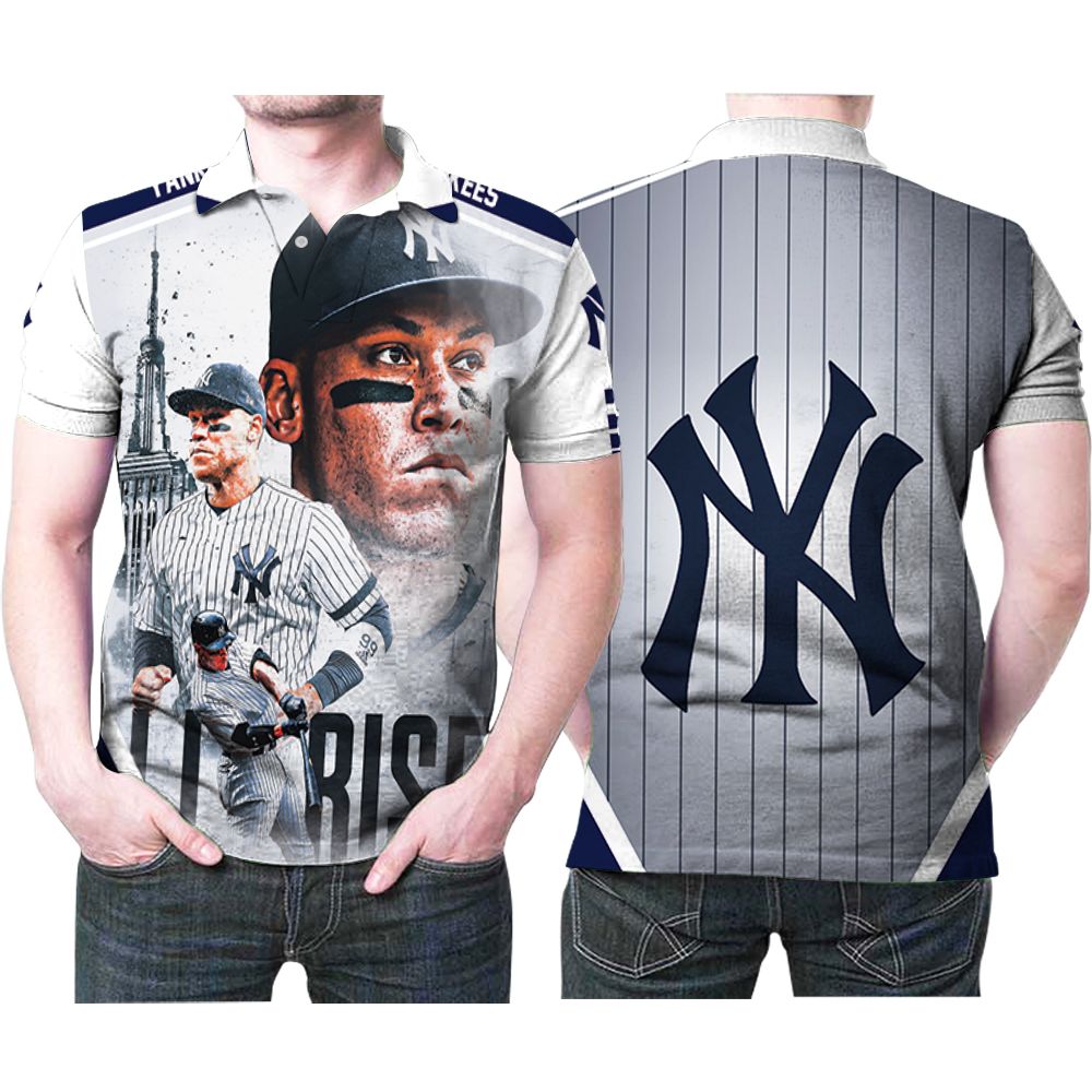 New York Yankees Aaron Judge 99 All Rise Legend Player Mlb Baseball 3d Designed Allover Gift For Yankees Fans Judge Lovers Polo Shirt