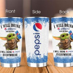 Pepsi Drink Baby Yoda Gift For Lover Day Travel Tumbler All Over Print