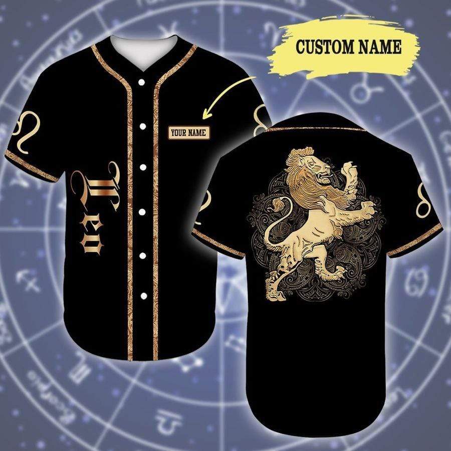 Personalized Golden Leo Zodiac 3d Baseball Jersey