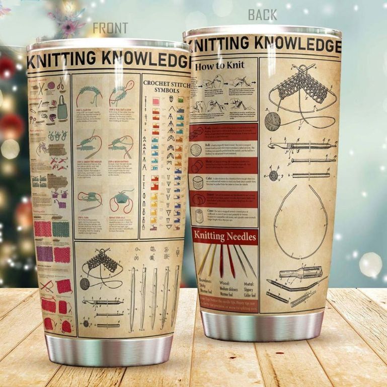 Personalized Knitting Knowledge Gift For Lover Day Travel Tumbler