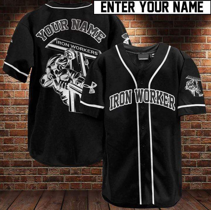 Personalized Name B&ampampw Ironworker Baseball Jersey