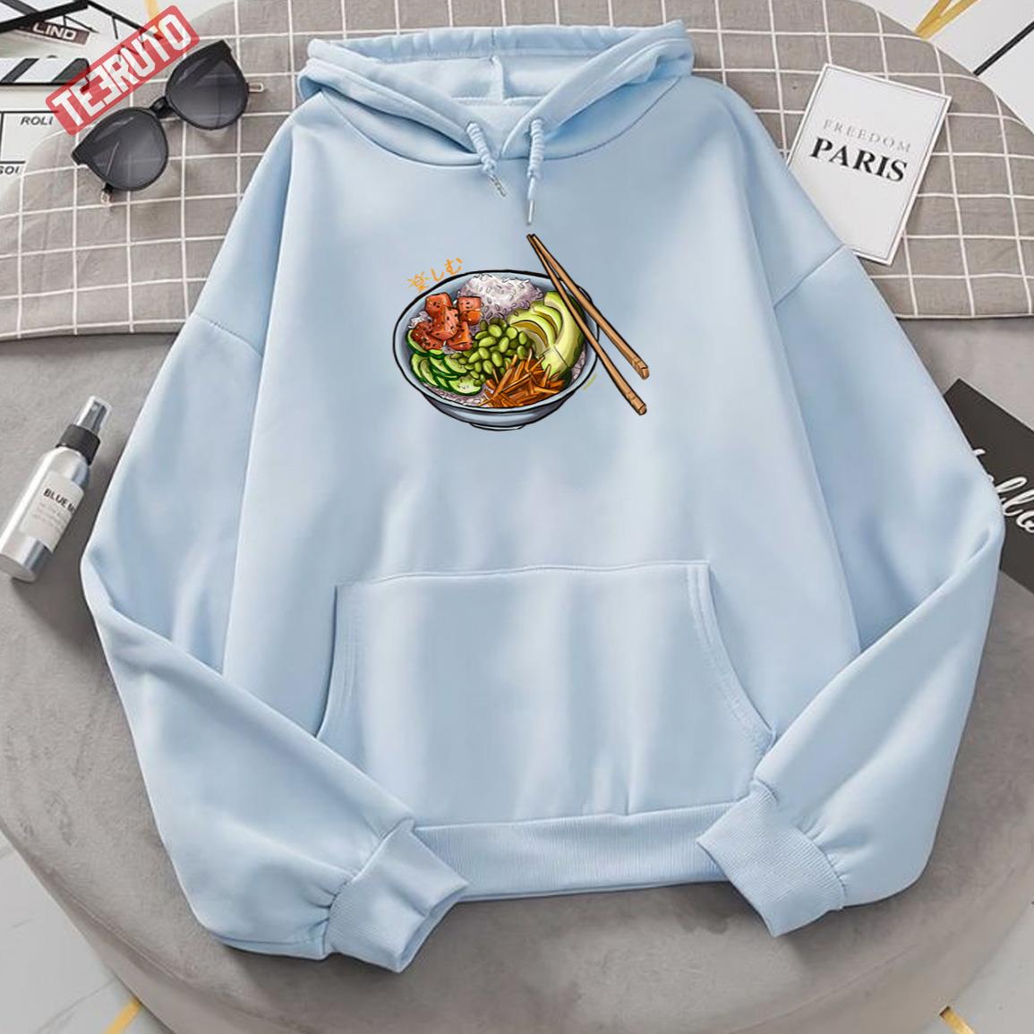 Poke Bowl With Salmon And Fresh Vegetables Unisex Hoodie