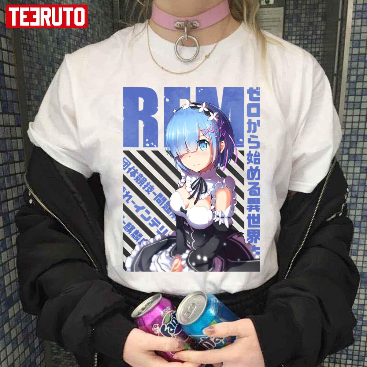 Rezero Rem Kawaii Anime Girl Unisex T-Shirt