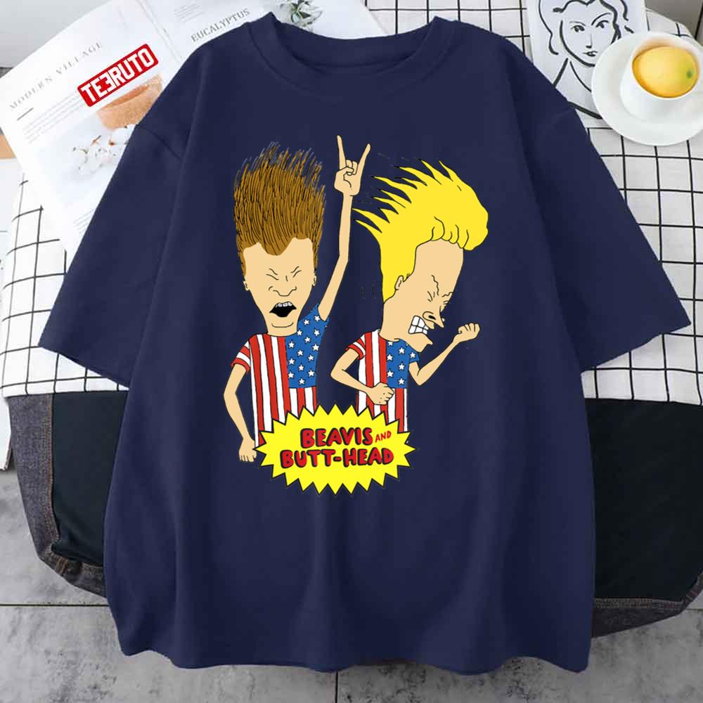 Rock Out Us Flag Beavis And Butthead Unisex T-Shirt