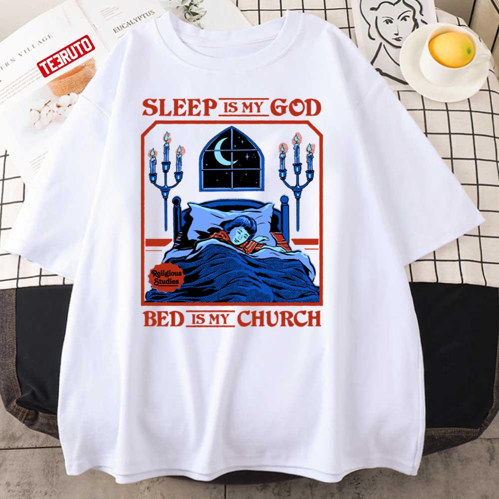 Sleep Is My God Bed Is My Church Funny Vintage Kids Art Unisex T-Shirt