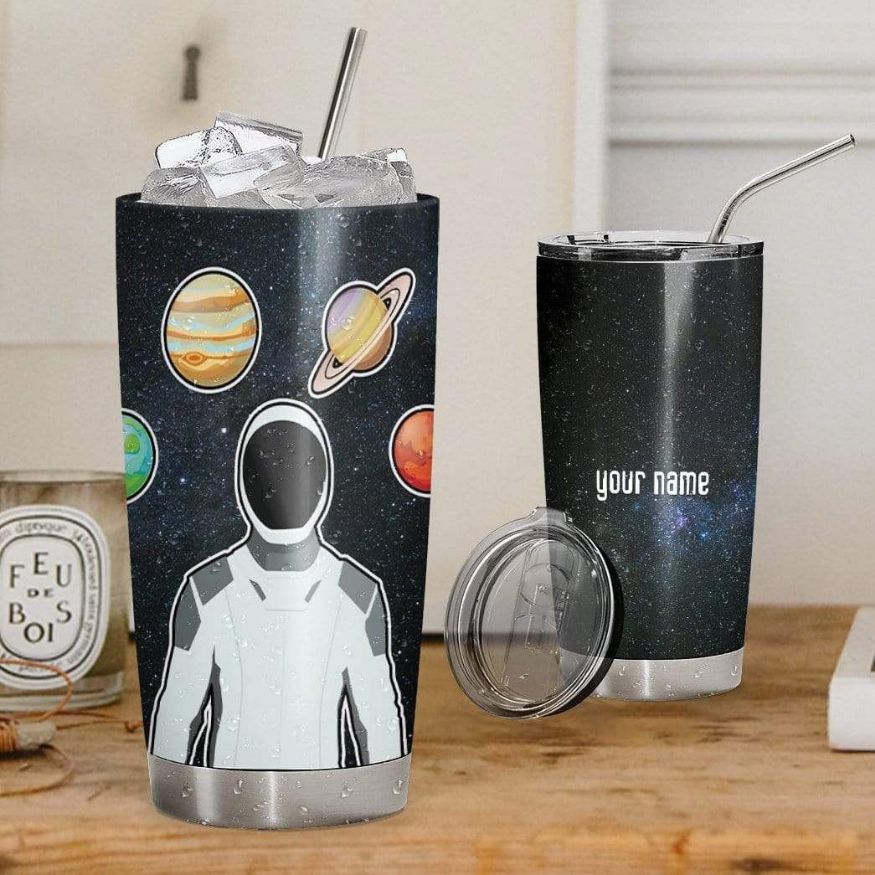 Spacex Astronaut Custom Name Design Gift For Lover Day Travel Tumbler
