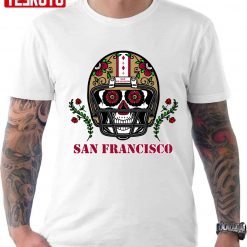 Sugar Skull San Francisco Football Helmet Day Of The Dead Unisex T-Shirt