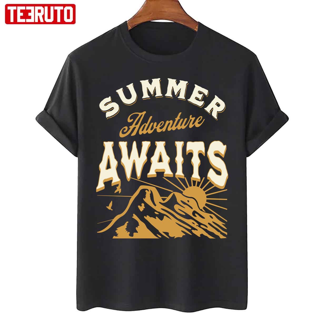 Sunset Summer Adventure Awaits Camper Unisex T-Shirt