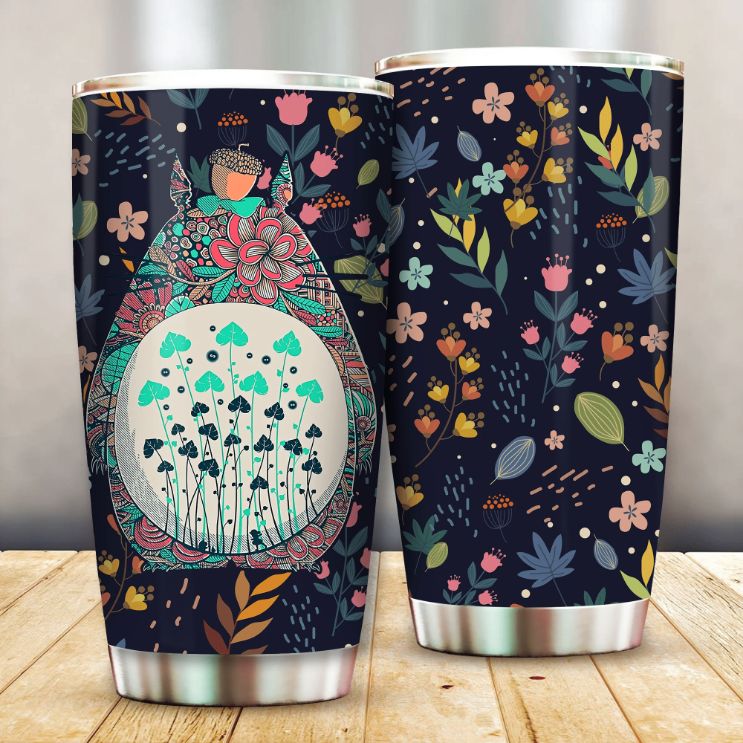 Totoro Floral 102 Gift For Lover Day Travel Tumbler All Over Print