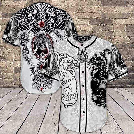 Viking The Sons Of Fenrir Hati And Skoll Personalized 3d Baseball Jersey kv