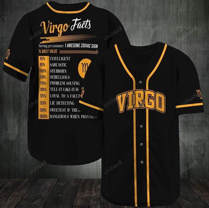 Virgo Awesome Zodiac Facts 3d Personalized 3d Baseball Jersey l