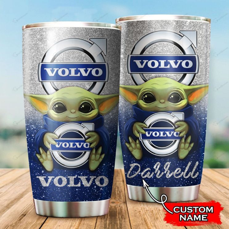 Volvo Baby Yoda Custom Name 999 Gift For Lover Day Travel Tumbler
