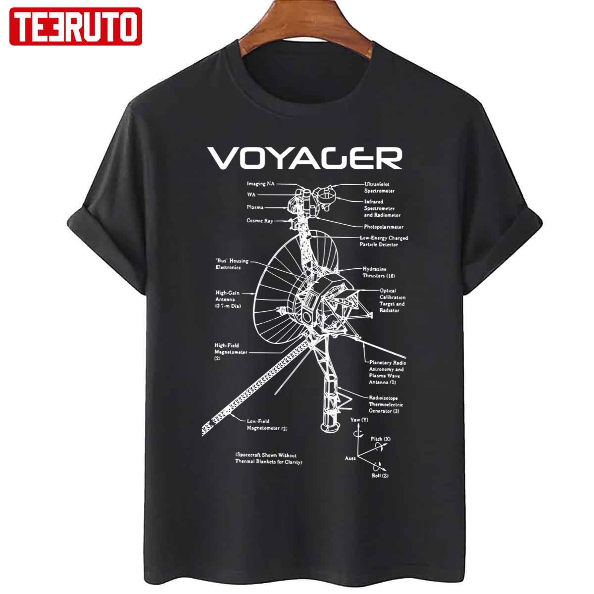 Voyager Program White Ink Unisex T-Shirt