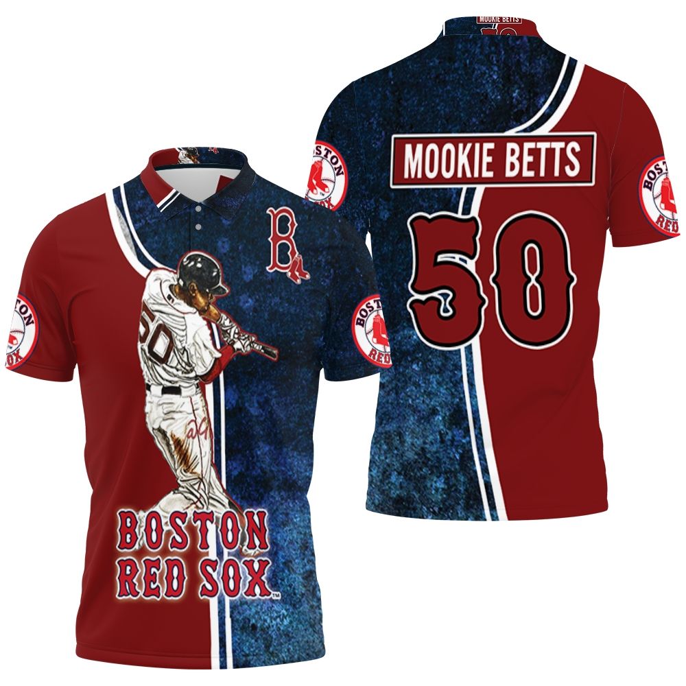 50 Mookie Betts Boston Red Sox Polo Shirt All Over Print Shirt 3d T-shirt