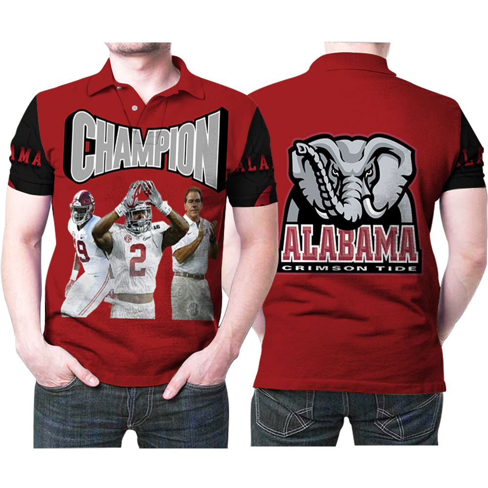 Alabama Crimson Tide Football University Champion Nfl Team Logo 3d Designed Allover Gift For Alabama Fans Polo Shirt All Over Print Shirt 3d T-shirt