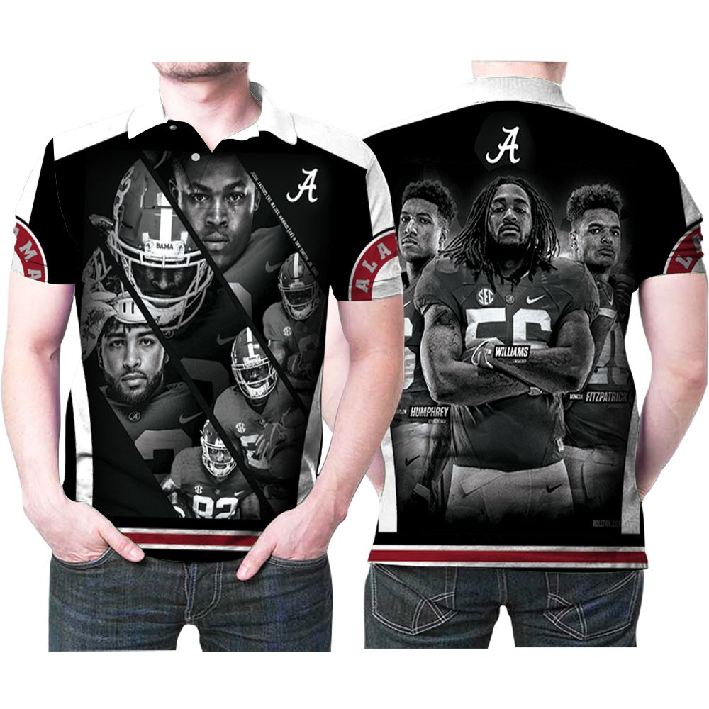 Alabama Crimson Tide Josh Jacobs Najee Harris Irv Smith Jr Great Players Football 3d Designed Allover Gift For Alabama Fans Polo Shirt