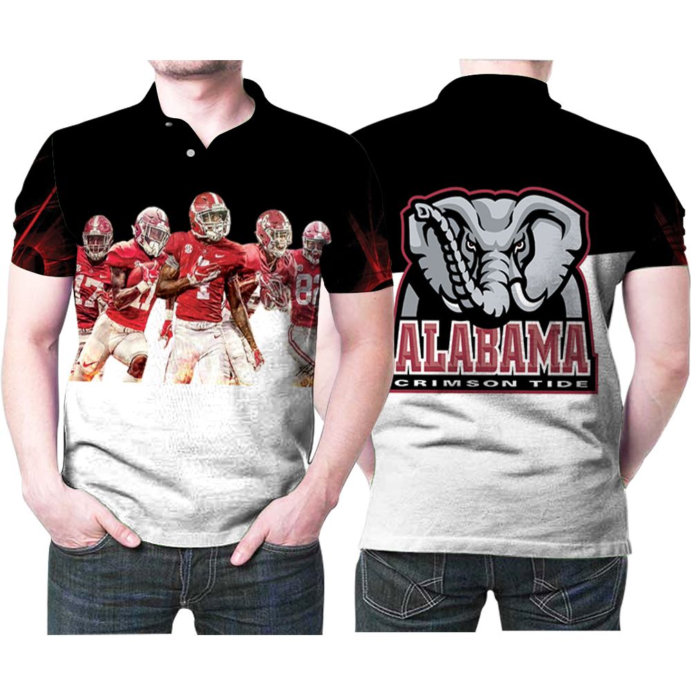 Alabama Crimson Tide Players With 100 Yard Games Team Logo 3d Designed Allover Gift For Alabama Fans Polo Shirt All Over Print Shirt 3d T-shirt