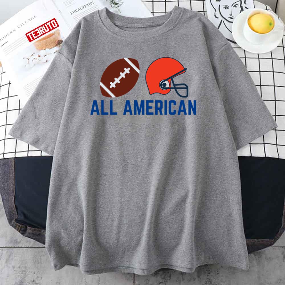 All American Football With Helmet Unisex T-Shirt