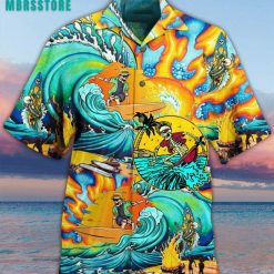 Amazing Surfing Skull Beach Tropical Father Summer Style Beach Hawaiian Shirt