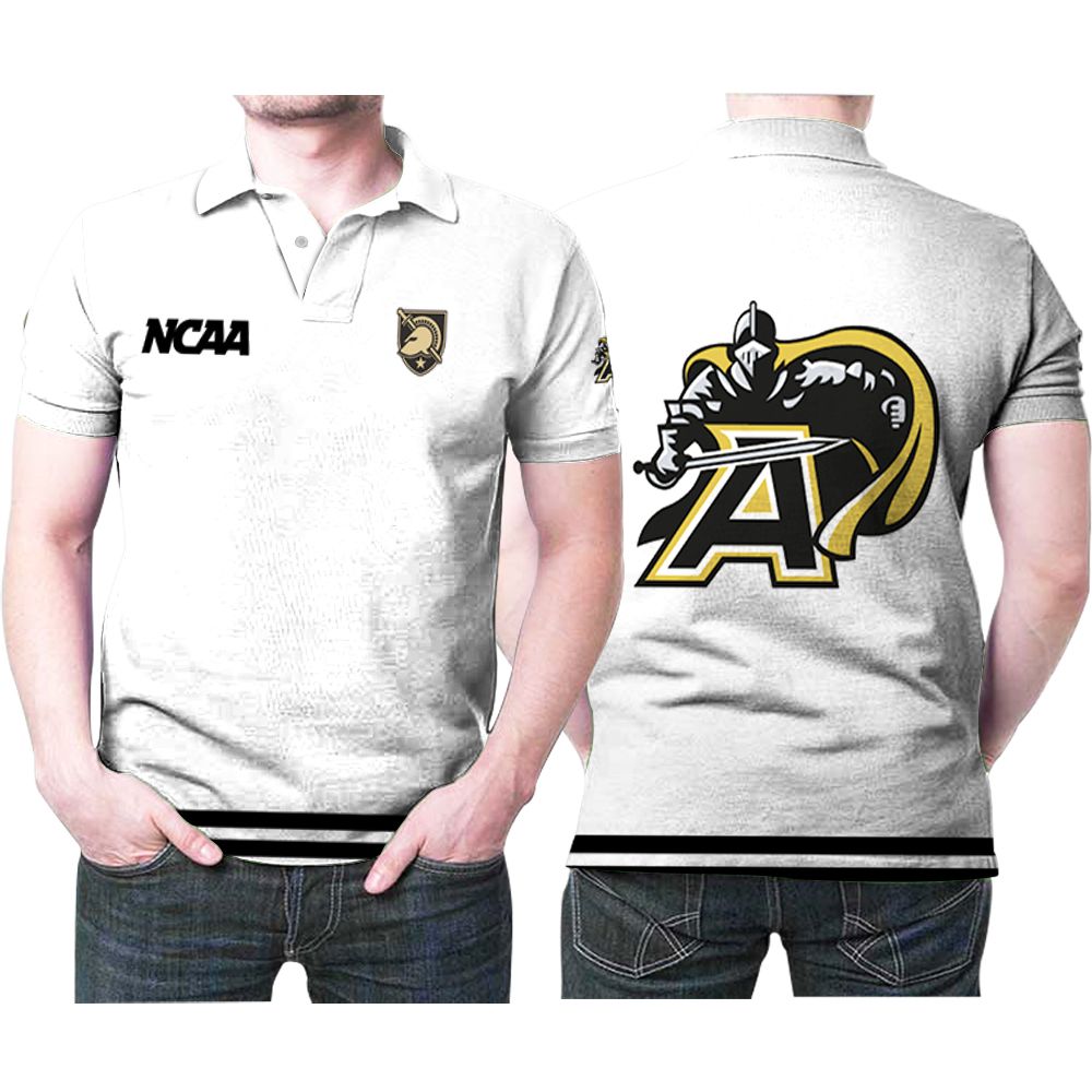 Army Black Knights Ncaa Classic White With Mascot Logo Gift For Army Black Knights Fans Polo Shirt All Over Print Shirt 3d T-shirt