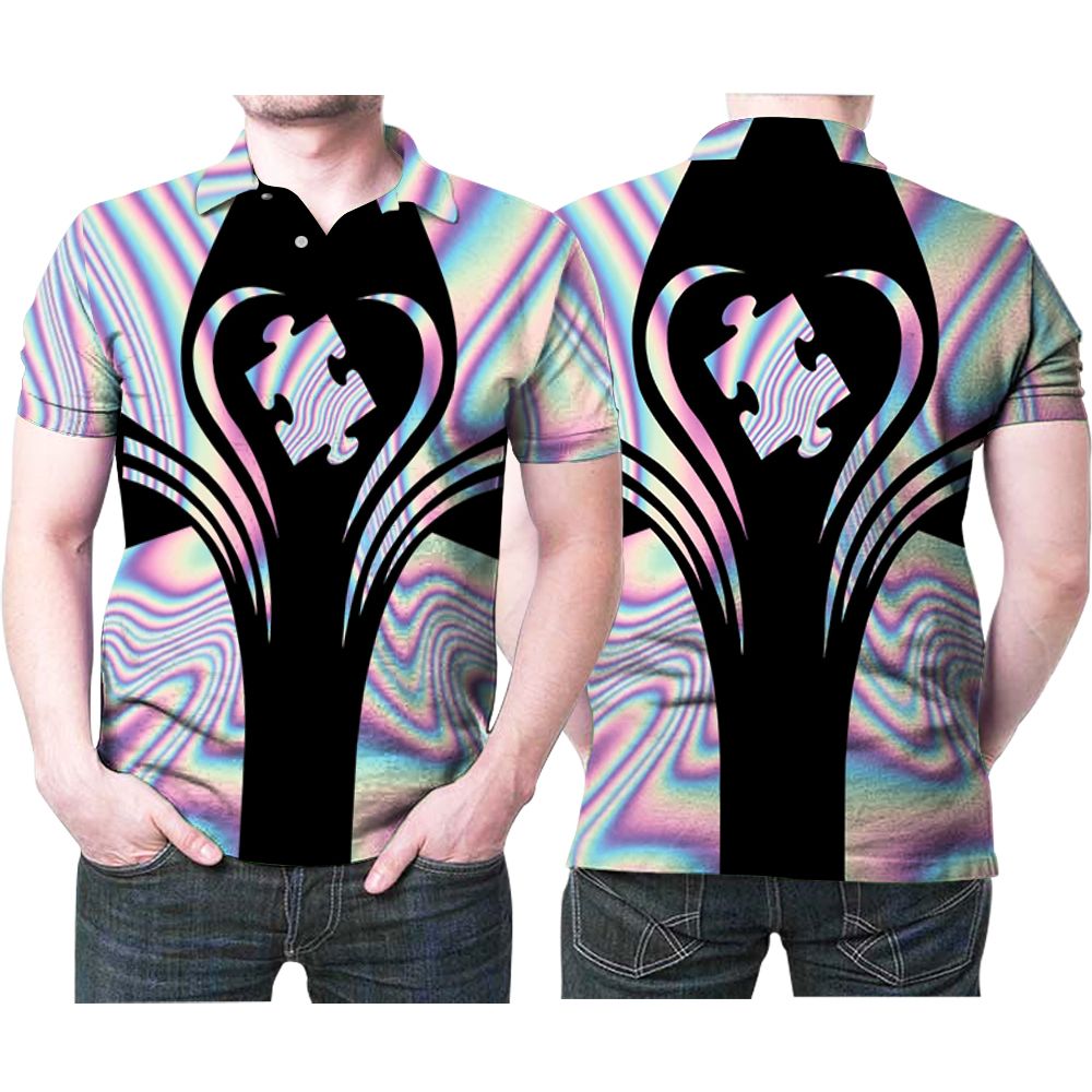 Autism Heart Piece Of Puzzle Games Illusion Allover 3d Designed Gift For Autism Support Autism Prevention Polo Shirt All Over Print Shirt 3d T-shirt