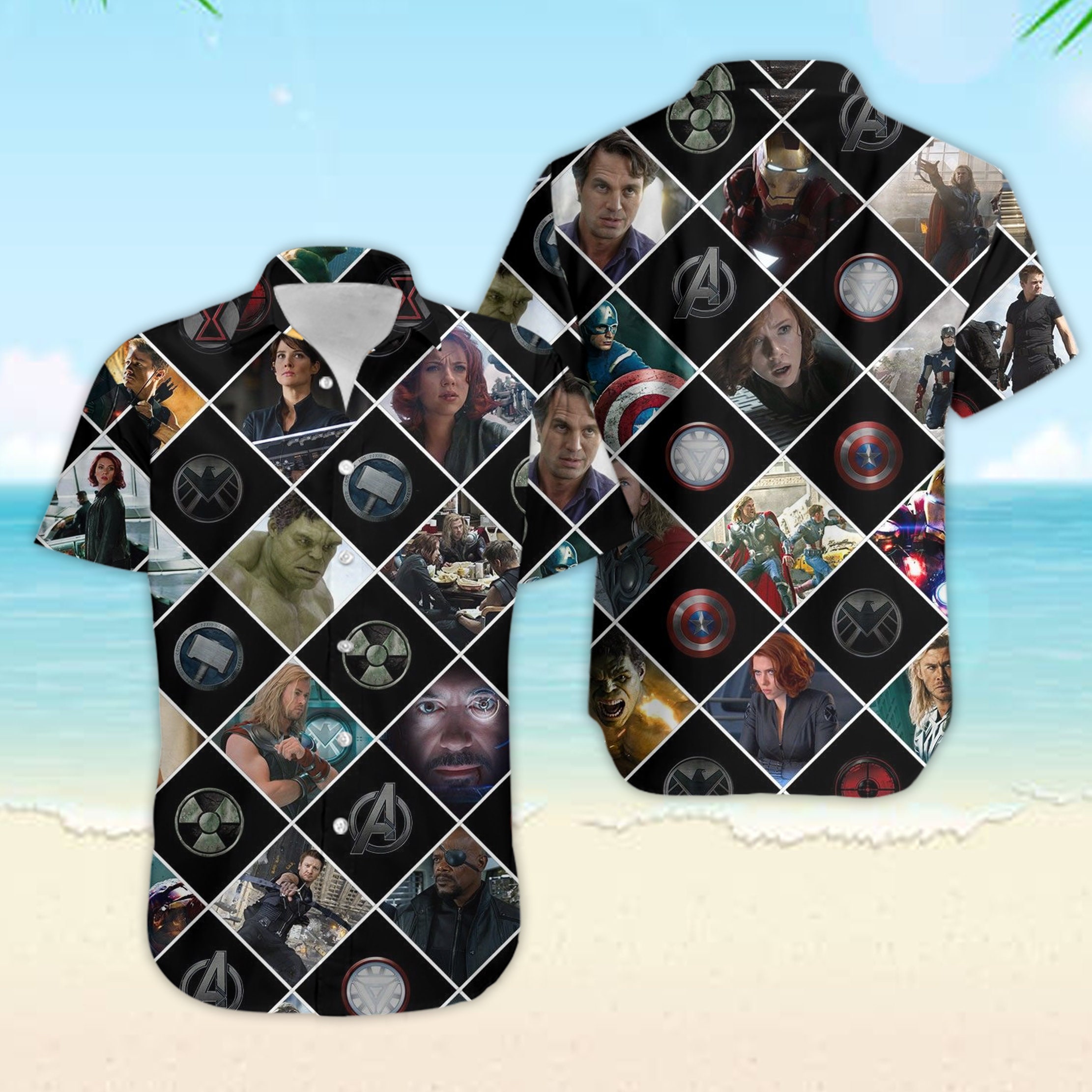 Avenger Marvel Button Up Short Sleeve Summer Holiday Hawaiian Shirt