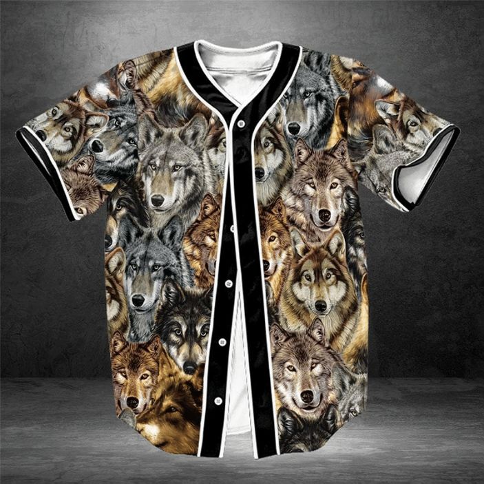 Awesome Wolf 12345 Gift For Lover Baseball Jersey
