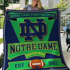 B060643 Quilt Blanket Notre Dame Fighting Irish