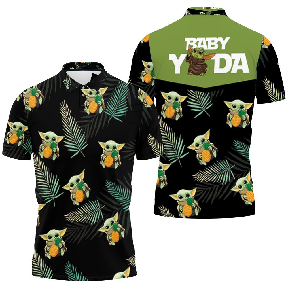 Baby Yoda Hug Pineapple Hawaiian 3d Jersey Polo Shirt All Over Print Shirt 3d T-shirt