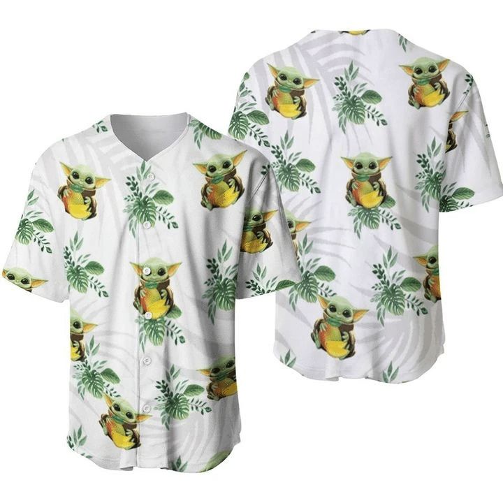 Baby Yoda Peaches Hawai 456 Gift For Lover Baseball Jersey