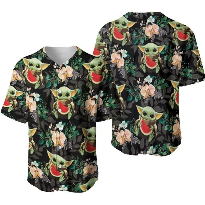 Baby Yoda Watermelons Hawai 456 Gift For Lover Baseball Jersey