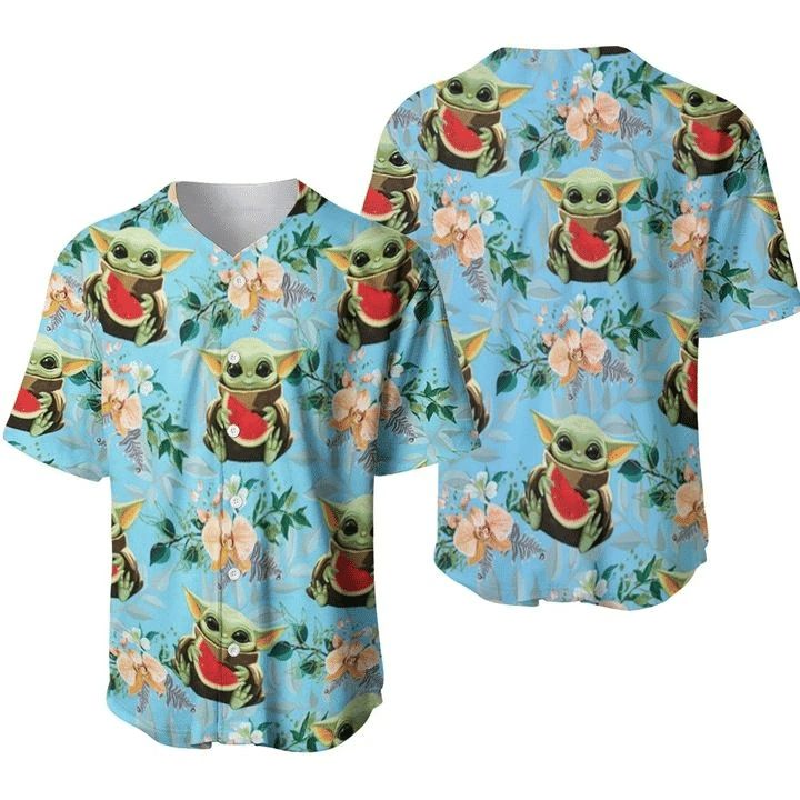 Baby Yoda Watermelons Hawai Gift For Lover Baseball Jersey